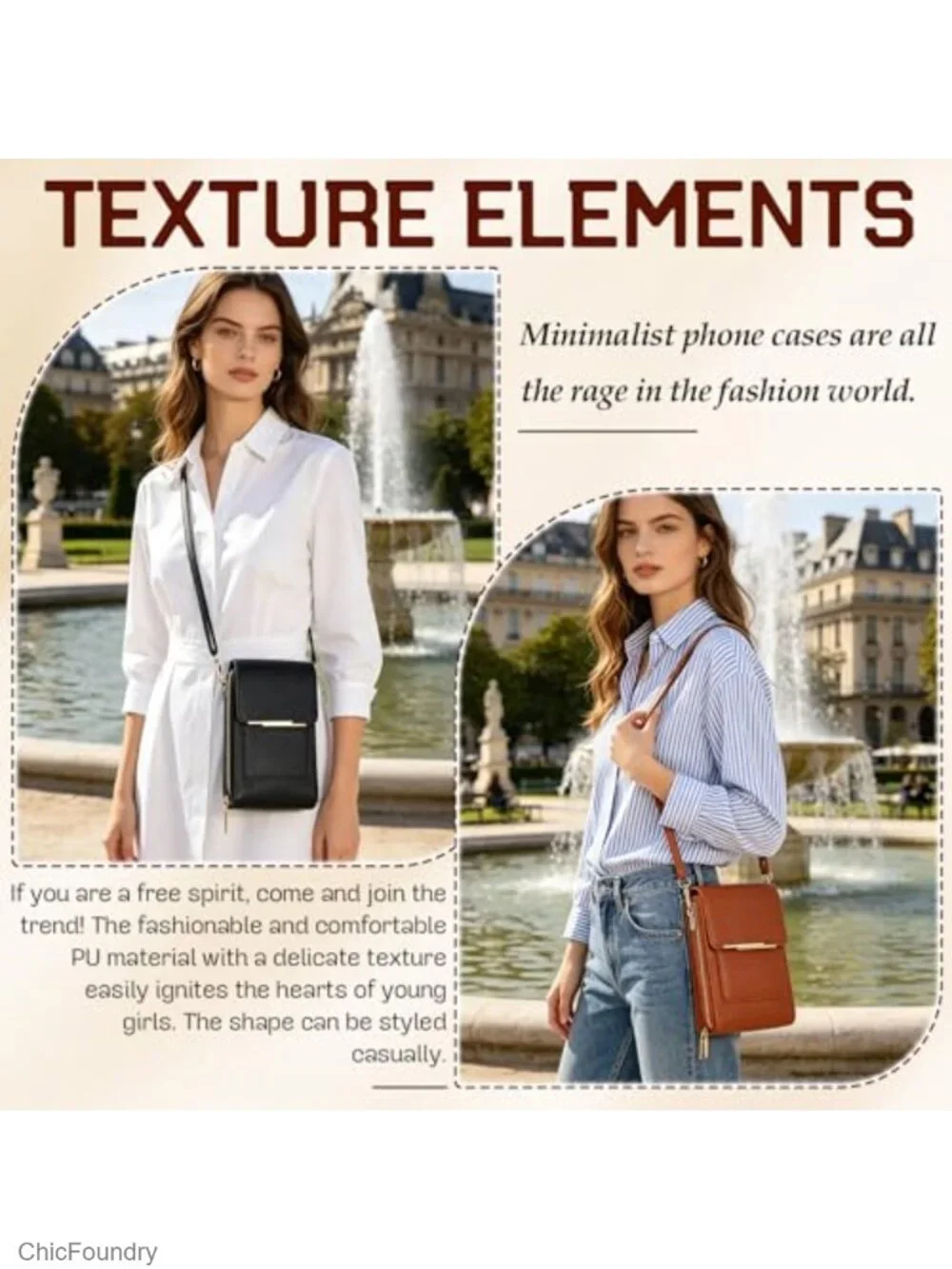 PU Leather Phone Messenger Bag Crossbody Wallet RFID Touch Screen Anti-Theft